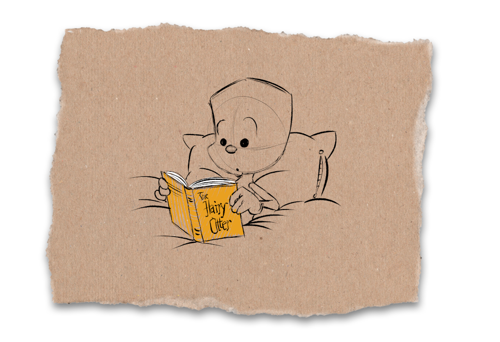 Sam liegt im Bett und liest ein Buch