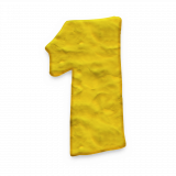 Gelbe Eins aus Knete