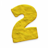 Gelbe Zwei aus Knete