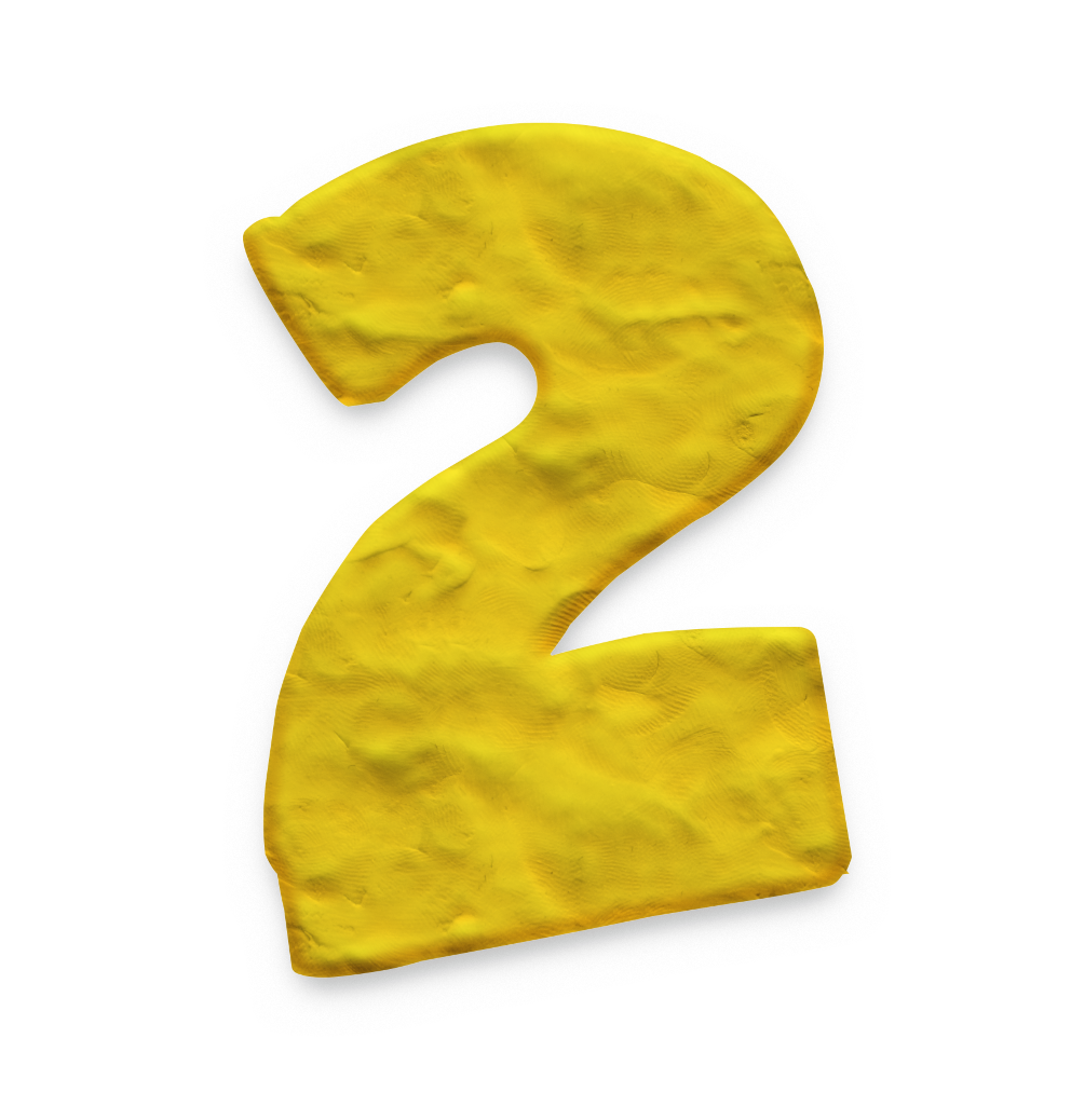 Gelbe Zwei aus Knete