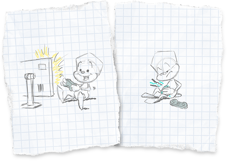 Sam zockt mit einer Spielkonsole. Doch schon bald muss er den Controller weg legen und hält sich den Bauch, da dieser angefangen hat zu schmerzen.